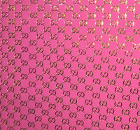 Gold Foil Embossed G Print on Hot Pink Mirror