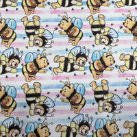 Cartoon Character Bee on Stripes