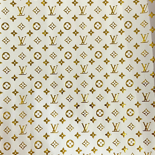 Gold Foil Embossed Print on White/Light Cream Mirror