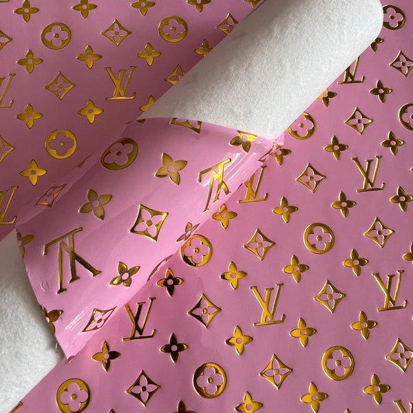Gold Foil Embossed Print on Pink Mirror
