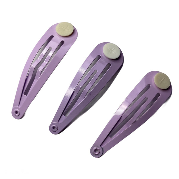 50mm Light Purple Snap Hair Clips with Glue Pad