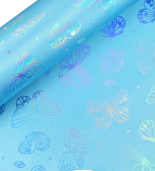 Holographic Embossed 3D Butterflies - Blue