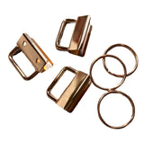 25mm (1inch) Key Fob Hardware and Split Ring Rose Gold (Pack of 10)
