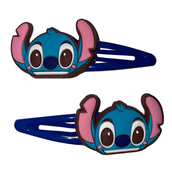 Stitch on Blue - Snap Hair Clips