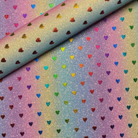 Rainbow with Coloured Hearts Fine Glitter