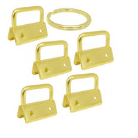 25mm (1inch) Key Fob Hardware and Split Ring Gold (Pack of 10)