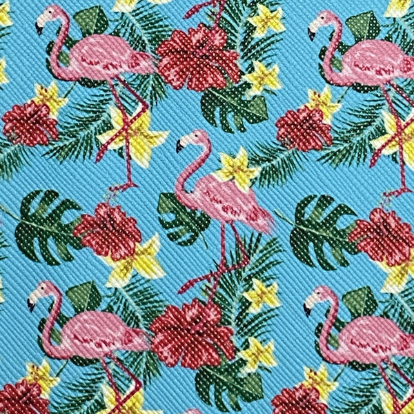 Pink Flamingo and Flowers