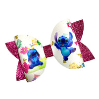 Lilo on Pink Glitter Girls Hair Bow Clip