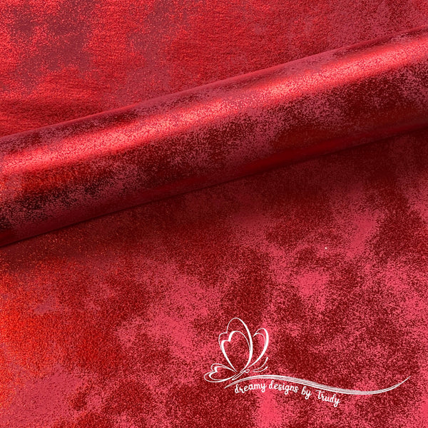 Shimmer Crushed Velvet Red Upholstery Fabric