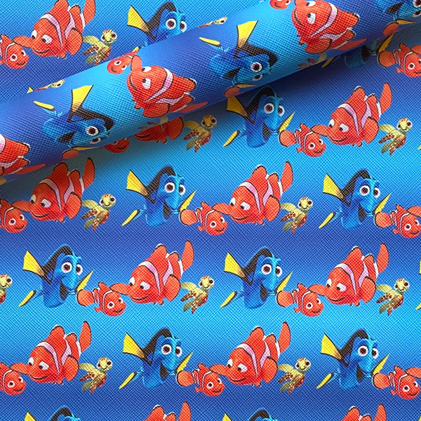 Nemo Clown Fish and Dory on Blue