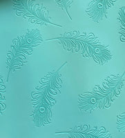Peacock Feathers on Embossed Green