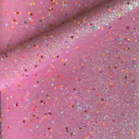 Pink Fine Glitter Sheet with Hearts