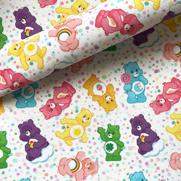 Carebears on White with Spots