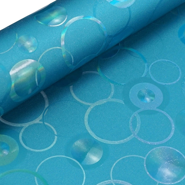 Holographic Embossed 3D Circle Design - Blue