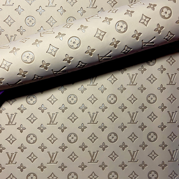 White Grey LV Leather Fabric for Shoes Custom – WendyCustom